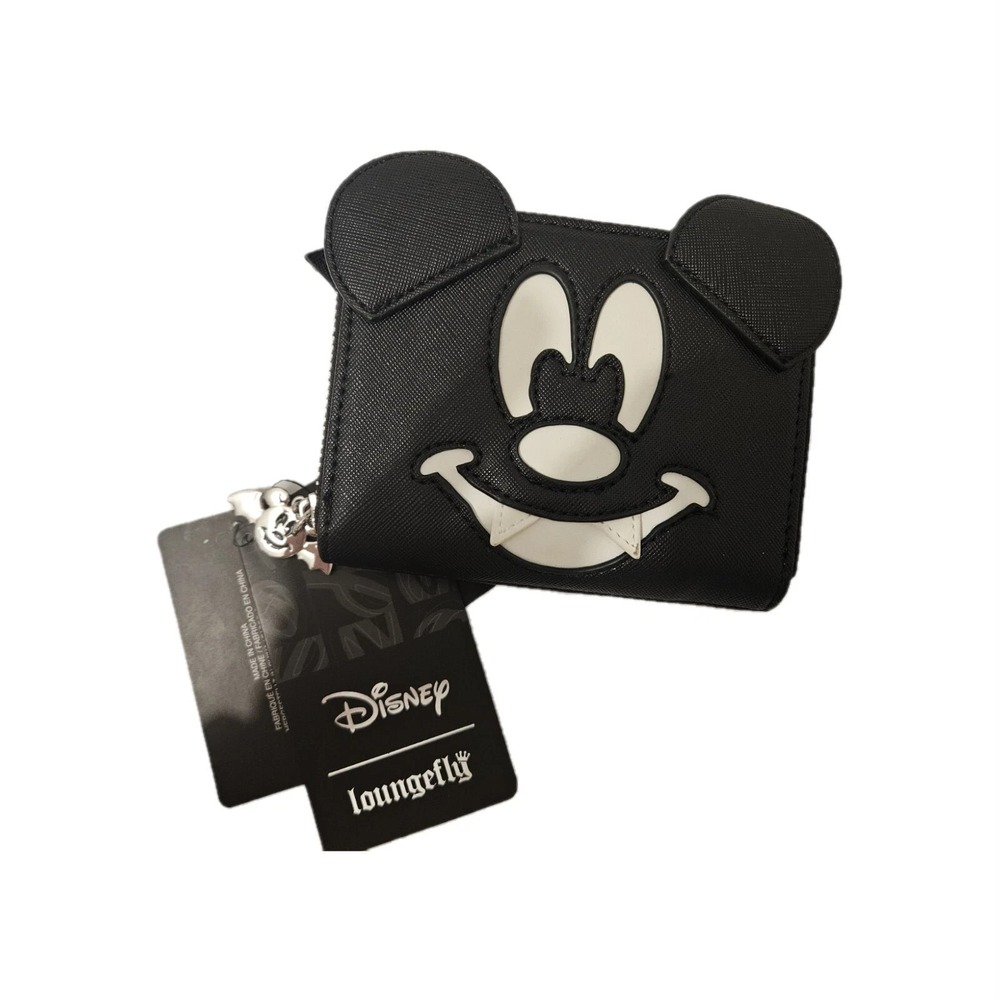 LOUNGEFLY X LASR Exclusive Disney Mickey Bat Halloween Zip Wallet NWT